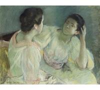 YIMACBJXX Famoso Lienzo Imagen Art Painting Art Cuadro la conversazione di Mary Cassatt para Decoraciones del Hogar 60x90cm