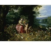 YIMACBJXX Famoso Lienzos Fotos Póster de Lienzo Allegoria Abbondanza di Jan il Vecchio Brueghel para la Decoración del Hogar del Dormitorio 60x90cm