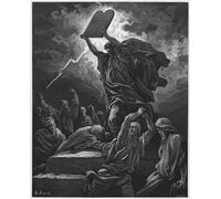YIMACBJXX Famoso Lienzos Fotos Póster de Lienzo Bibbia Mosè che spezza le tavole della legge di Gustave Dore para la Decoración del Hogar del Dormitorio 60x90cm