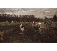 YIMACBJXX Famoso Lienzos Fotos Póster de Lienzo Cartoffelernte Von Barbizon di Max Liebermann para la Decoración del Hogar del Dormitorio 60x90cm