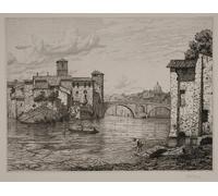 YIMACBJXX Famoso Lienzos Fotos Póster de Lienzo Festa al Ponte Rotto a Roma di Vilhelm Kyhn para la Decoración del Hogar del Dormitorio 60x90cm
