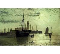 YIMACBJXX Famoso Lienzos Fotos Póster de Lienzo il faro di Scarborough Grimshaw para la Decoración del Hogar del Dormitorio 60x90cm