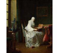 YIMACBJXX Famoso Lienzos Fotos Póster de Lienzo l'organo per uccelli o una donna che varia i suoi piaceri di Jean Baptiste Simeon Chardin para la Decoración del Hogar del Dormitorio 60x90cm