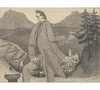 YIMACBJXX Famoso Lienzos Fotos Póster de Lienzo L'uomo delle altezze di Ernst Barlach para la Decoración del Hogar del Dormitorio 60x90cm
