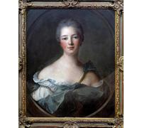 YIMACBJXX Famoso Lienzos Fotos Póster de Lienzo Ritratto di Jeanne Antoinette Poisson Mrchesas di Pompadour di Jean Marc Nattier para la Decoración del Hogar del Dormitorio 60x90cm