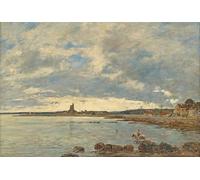 YIMACBJXX Famoso Lienzos Fotos Póster de Lienzo St Vaast La Hougue di Eugene Louis Boudin para la Decoración del Hogar del Dormitorio 60x90cm