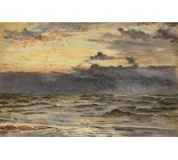 YIMACBJXX Famoso Lienzos Fotos Póster de Lienzo Studio per la spiaggia del mare dopo una tempesta di William Lionel Wyllie para la Decoración del Hogar del Dormitorio 60x90cm