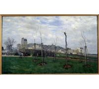 YIMACBJXX Famoso Lienzos Fotos Póster de Lienzo Veduta di Montmartre presa dalla città dei fiori alle Batignolles Dipinto di Alfred Sisle para la Decoración del Hogar del Dormitorio 60x90cm