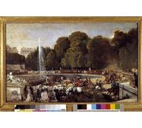 YIMACBJXX Lienzos Fotos Póster de Lienzo Ingresso della duchessa d'Orleans Helene di Meclemburgo nel Giardino delle Tuileries di Eugene Louis Lami para la Decoración del Hogar del Dormitorio 60x90cm