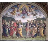 YIMACBJXX Pinturas Famosas Cuadro Arte Pared Pintura Decorativa l'Eterno Padre in Gloria con i Profeti di Pietro Perugino para la Decoración de la Sala de Estar 60x90cm