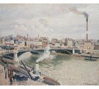 YIMACBJXX Pinturas Famosas Cuadro Arte Pared Pintura Decorativa Mattina e giornata nuvolosa Rouen di Camille Jacob Pissarro para la Decoración de la Sala de Estar 60x90cm