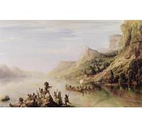 YIMACBJXX Pinturas Famosas Cuadro en Lienzo Artistica Imagen Lienzo Alla scoperta del fiume San Lorenzo di Jean Antoine Theodore Gudin para Decoración de Paredes 60x90cm