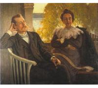 YIMACBJXX Pinturas Famosas Cuadro en Lienzo Artistica Imagen Lienzo Autore Per Hallstrom e sua moglie Helga di Richard Bergh para Decoración de Paredes 60x90cm