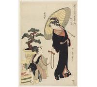 YIMACBJXX Pinturas Famosas Cuadro en Lienzo Artistica Imagen Lienzo Donne e bambini sulle rive di un ruscello di Kitagawa Utamaro para Decoración de Paredes 60x90cm