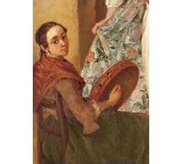 YIMACBJXX Pinturas Famosas Cuadro en Lienzo Artistica Imagen Lienzo la lezione di ballo Particolare del suonatore di tamburello di Pietro Longhi para Decoración de Paredes 60x90cm