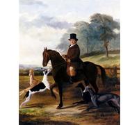 YIMACBJXX Pinturas Famosas Cuadro en Lienzo Artistica Imagen Lienzo Mr. Gilpin sul suo hack preferito con i levrieri di William Henry Knight para Decoración de Paredes 60x90cm
