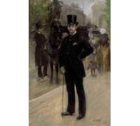 YIMACBJXX Pinturas Famosas Cuadro en Lienzo Artistica Imagen Lienzo Ritratto di gentiluomo su un boulevard parigino di Giuseppe De Nittis para Decoración de Paredes 60x90cm