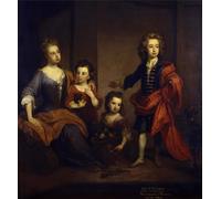 YIMACBJXX Pinturas Famosas Cuadro en Lienzo Artistica Imagen Lienzo Ritratto di Richard Boyle Rd Conte di Burlington con le sue tre sorelle di Godfrey Kneller para Decoración de Paredes 60x90cm