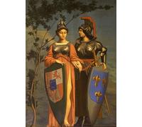 YIMACBJXX Pinturas Famosas Impresiones de Lienzo Pintura Poster Alegoría del Tratado de los Pirineos de Jean Leon Gerome para la Decoración del Hogar de la Oficina 60x90cm