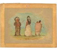 YIMACBJXX Pinturas Famosas Impresiones de Lienzo Pintura Poster Due capi Ottoe e una donna di George Catlin para la Decoración del Hogar de la Oficina 60x90cm