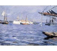 YIMACBJXX Pinturas Famosas Impresiones de Lienzo Pintura Poster il Baltimora nel porto di Stoccolma Anders Zorn para la Decoración del Hogar de la Oficina 60x90cm