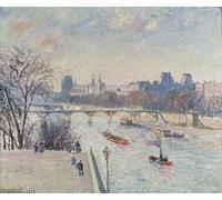 YIMACBJXX Pinturas Famosas Impresiones de Lienzo Pintura Poster il Louvre di Camille Jacob Pissarro para la Decoración del Hogar de la Oficina 60x90cm