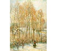 YIMACBJXX Pinturas Famosas Impresiones de Lienzo Pintura Poster Il sole mattutino sulla neve di Camille Pissarro para la Decoración del Hogar de la Oficina 60x90cm