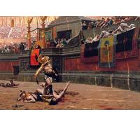 YIMACBJXX Pinturas Famosas Impresiones de Lienzo Pintura Poster Pollice Verso di Jean Leon Gerome para la Decoración del Hogar de la Oficina 60x90cm