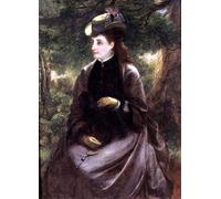 YIMACBJXX Pinturas Famosas Impresiones de Lienzo Pintura Poster Ritratto di una signora che riposa con il suo cane di William Powell Frith para la Decoración del Hogar de la Oficina 60x90cm