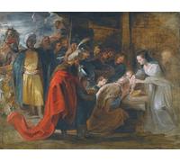 YIMACBJXX Pinturas Famosas Impresiones de Lienzo Pintura Poster Studio per l'Adorazione dei Magi di Peter Paul Rubens para la Decoración del Hogar de la Oficina 60x90cm