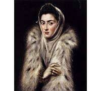 YIMACBJXX Pinturas Famosas Impresiones de Lienzo Pintura Poster una signora in un mantello di pelliccia di El Greco para la Decoración del Hogar de la Oficina 60x90cm