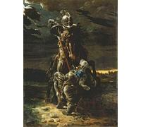 YIMACBJXX Pinturas Famosas Lienzo Imagen Art Painting Art Cuadro e in First Career They Ran the Elfin Knight Fell Horse and Man di Daniel Maclise para Decoraciones del Hogar 60x90cm