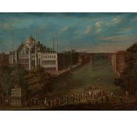 YIMACBJXX Pinturas Famosas Lienzo Imagen Art Painting Art Cuadro il Gran Visir che attraversa l'Atmeydan di Jean Baptiste Vanmour para Decoraciones del Hogar 60x90cm