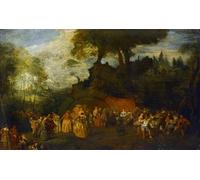 YIMACBJXX Pinturas Famosas Lienzo Imagen Art Painting Art Cuadro il Matrimonio di Jean Antoine Watteau para Decoraciones del Hogar 60x90cm
