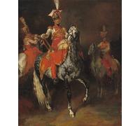 YIMACBJXX Pinturas Famosas Lienzo Imagen Art Painting Art Cuadro Trombettieri a cavallo della Guardia Imperiale di Napoleone di Theodore Gericault para Decoraciones del Hogar 60x90cm