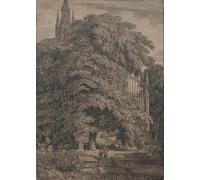 YIMACBJXX Pinturas Famosas Lienzos Fotos Póster de Lienzo Chiesa gotica tra le querce di Karl Friedrich Schinkel para la Decoración del Hogar del Dormitorio 60x90cm