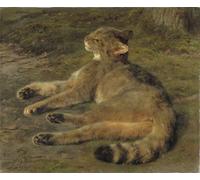 YIMACBJXX Pinturas Famosas Lienzos Fotos Póster de Lienzo Gatto selvatico di Rosa Bonheur para la Decoración del Hogar del Dormitorio 60x90cm