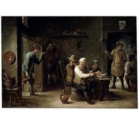 YIMACBJXX Pinturas Famosas Lienzos Fotos Póster de Lienzo in una taverna di David Teniers il Giovane para la Decoración del Hogar del Dormitorio 60x90cm