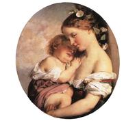 YIMACBJXX Pinturas Famosas Lienzos Fotos Póster de Lienzo Madre e figlio di Karoly Brocky para la Decoración del Hogar del Dormitorio 60x90cm