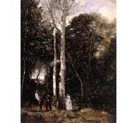 YIMACBJXX Pinturas Famosas Lienzos Fotos Póster de Lienzo Passeggiata nel Parc Des Animal a Port-marly di Jean Baptiste Camille Corot para la Decoración del Hogar del Dormitorio 60x90cm