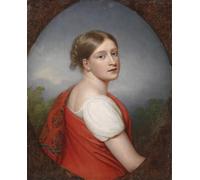 YIMACBJXX Pinturas Famosas Lienzos Fotos Póster de Lienzo Ritratto di donna sullo sfondo di un paesaggio di Gerhard Von Kugelgen para la Decoración del Hogar del Dormitorio 60x90cm