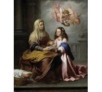 YIMACBJXX Pinturas Famosas Lienzos Fotos Póster de Lienzo Santa Ana insegna a leggere la Vergine di Bartolomé Esteban Murillo para la Decoración del Hogar del Dormitorio 60x90cm