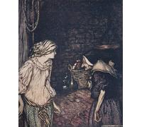 YIMACBJXX Póster famoso de Arthur Rackham, 60 x 90 cm, con texto en inglés "At Last She Reached the Cellar and There She Found an Old Woman with a Shaking Head" de Arthur Rackham