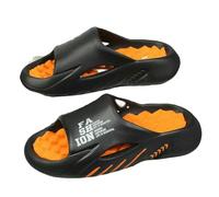 YIMAISZQ Chanclas Hombre De Verano Zapatillas Masaje Interior Al Aire Libre Sandalias Playa Fondo Suave Casuales Hombres para Hombre-Negro Naranja-44-45