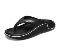 YIMAISZQ Chanclas Hombre Zapatillas Planas para Hombres Summer Gruesas Suaves, Eva Sandalias De Playa Al Aire Libre 45 Baño Cómodas Sin Deslizamiento-negro-42-43
