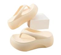 YIMAISZQ Chancletas Plataforma De Verano Las Mujeres Chanclas Suela Suave Eva Zapatillas para Hombres Al Aire Libre Zapatos Playa Casuales Slides Baño Antideslizantes Zapatos-beige-35-36