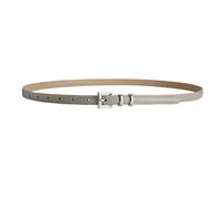 YIMAISZQ cinturón Fino Mujer Diseño Simple De Las Mujeres Delgado Moda Casual Y Versátil Jeans Vestido Accesorios Plata Pin Hebilla PU Cintura-beige-105 Cm