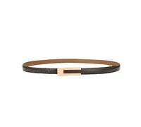 YIMAISZQ cinturón Fino Mujer Hebilla De Oro Mujeres Moda Metal Delgado Cinturones Blancos Negros Jeans Vestido Cintura-café-105cm