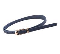 YIMAISZQ cinturón Fino Mujer Moda Negro Azul Blanco Rosa Rojo Mujeres Cinturones Cintura Delgada Pin Hebilla Ajustable Vestido De Verano Vaqueros Correa-Azul Oscuro 1x108cm-hebilla Aguja PU
