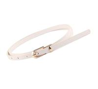 YIMAISZQ cinturón Fino Mujer Moda Negro Azul Blanco Rosa Rojo Mujeres Cinturones Cintura Delgada Pin Hebilla Ajustable Vestido De Verano Vaqueros Correa-Blanco 1x108cm-hebilla Aguja PU